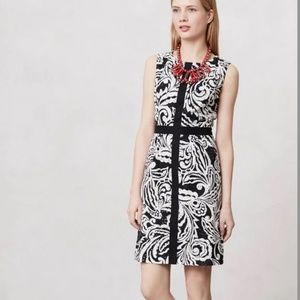 Anthropologie Tabitha Eyelet Sheath Dress/ Embroidered Cocktail Party Dress